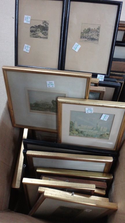 A quantity of assorted prints and etchings, including views of Windsor, Balmoral, Osborne, and other Royal residences.(qty)