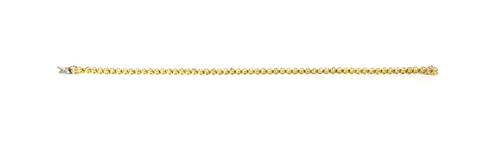 A gold and diamond set line bracelet, collet set with a row of circular cut diamonds, on a snap clasp, detailed 750, length 19.5cm, gross weight 12 gm