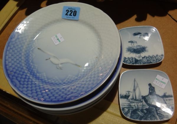 A quantity of Royal Copenhagen blue and white plates.