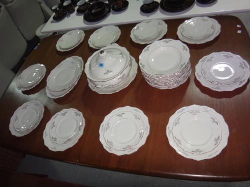 An extensive German cream glaze dinner and tea service.