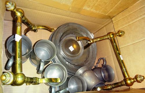 A quantity of mainly 19th century pewter plates, tankards and sundry.