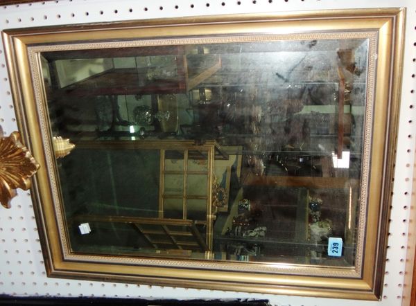A 20th century gilt framed rectangular wall mirror, with bevelled plate.