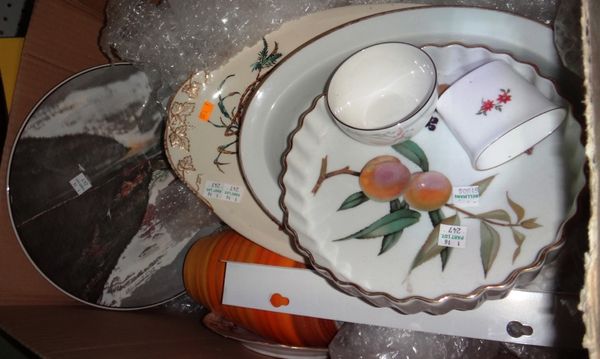 A quantity of ceramics, mainly dinner wares, including Doulton, Worcester, Derby and sundry.