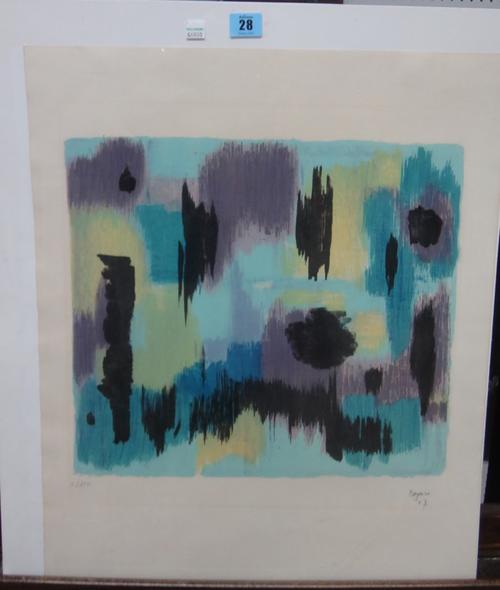 Continental School (20th century), Untitled, colour lithograph, indistinctly signed and numbered 5/150, unframed.