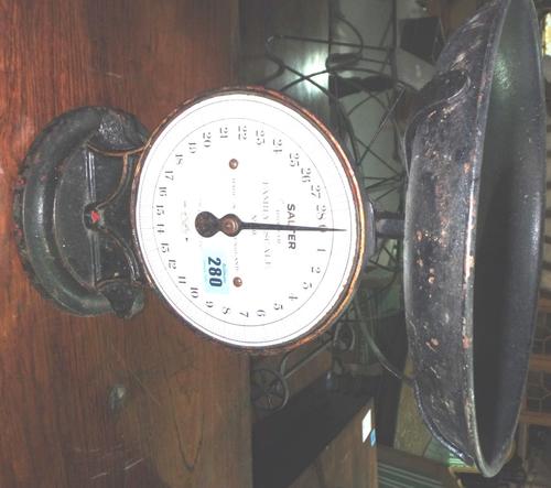 A 20th century black painted cast iron Salter 'family scale'.