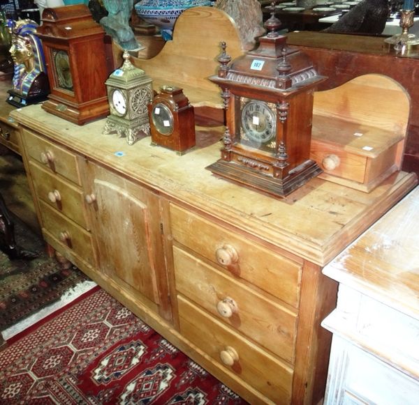 A 19th century pine dresser base.
