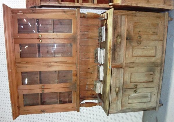 A 20th century pine kitchen dresser.