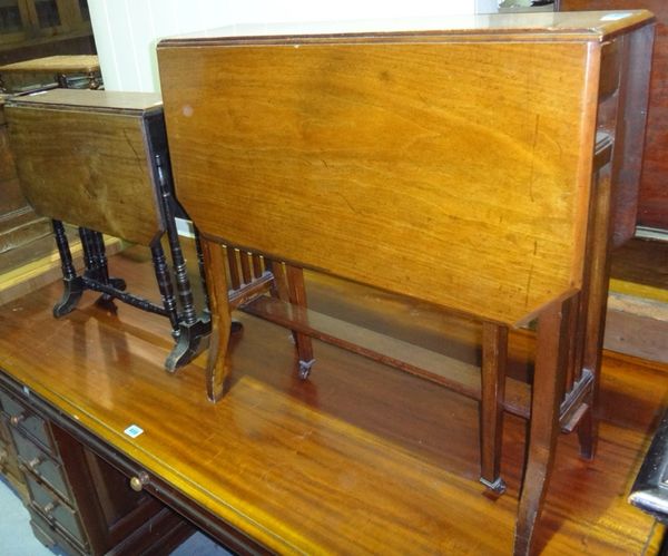 Two late Victorian walnut Sutherland tables.