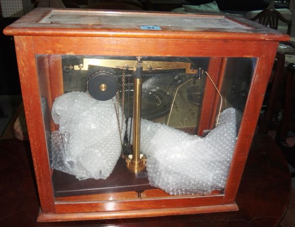 An early 20th century cased set of chemist's scales.