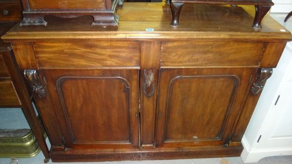 A Victorian mahogany two door side cabinet.