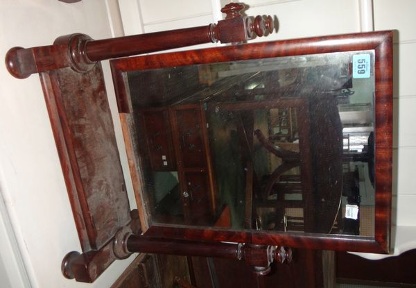 A 19th century mahogany rectangular swing frame mirror.