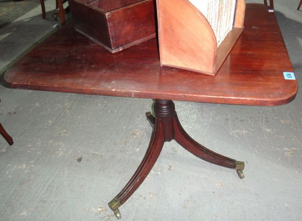 A 19th century mahogany rectangular tilt top table.