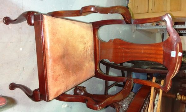 A set of six mahogany vase back dining chairs.