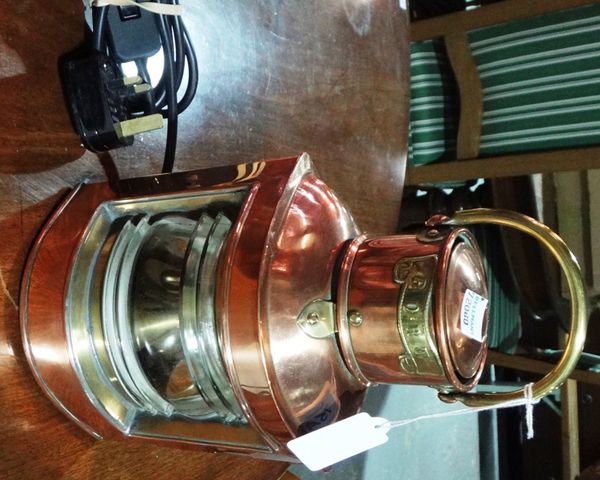 A modern Davey & Co, London, copper ship's lantern 'Port' fitted for electricity.