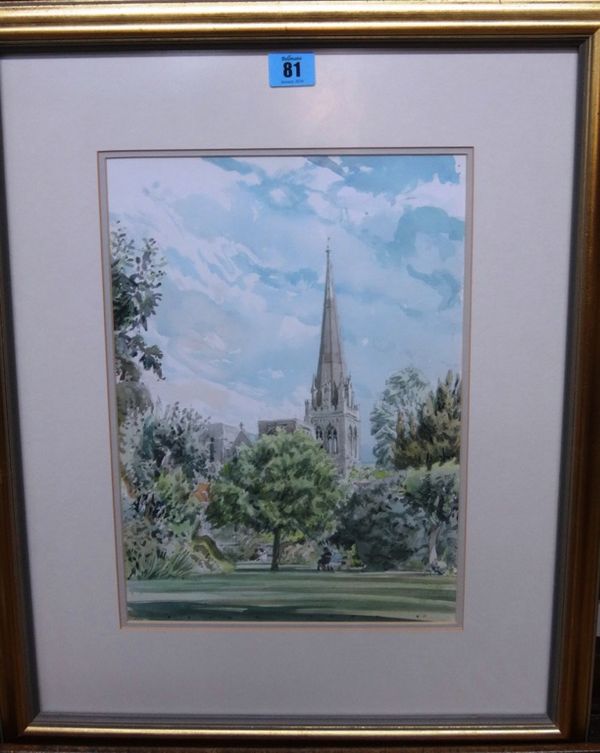 Peter Iden (b.1945), Chichester Cathedral, watercolour, signed.