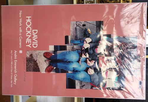 David Hockney, a signed poster 'New Work with a Camera', Andre Emmerich Gallery 1983, 98cm x 63cm.