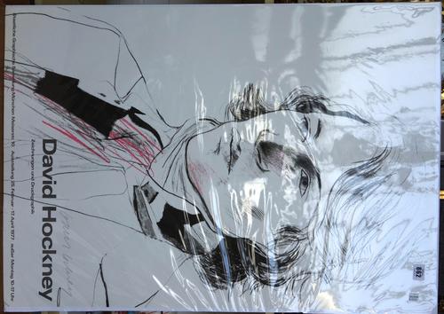 David Hockney, a signed poster 'New Work with a Camera', Zeichnungen und Druckgraphik, Staatliche Graphische Sammlung Munchen, 1977, 85cm x 59.5cm.