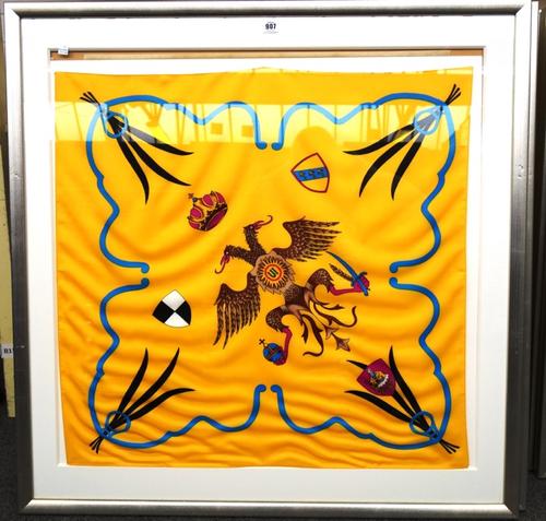 A set of nineteen modern Italian state flags, framed (19).