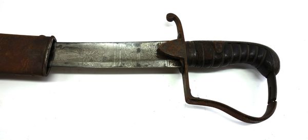 A 1798 Light Cavalry sabre by Thomas Gill, the 83cm blade finely engraved with 'G.R.' cypher, a cavalry man on horseback, and Britannia, etched toward