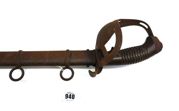 An Imperial German model 1889 sword, with pipe back steel blade, 82cm, by 'Horster, Solingen', and half basket steel guard with a Chinese dragon, comp