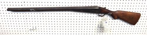 A 12 bore English double barrel shotgun, with plain steel barrels and lockplate with a walnut stock, deactivated 08/06/2012, with certificate.