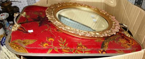 A quantity of metalware collectables, including copper, brass, a red tray and sundry. (qty)