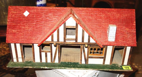An early 20th century French model of a barn.