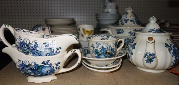A quantity of dinner and tea wares including Masons Royal Worcester, Portmeirion and sundry. (qty)