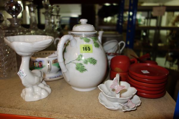 A 20th century Oriental part tea set, together with another Oriental lacquered part tea set and sundry. (qty)