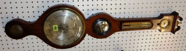 A 19th century mahogany wheel barometer.