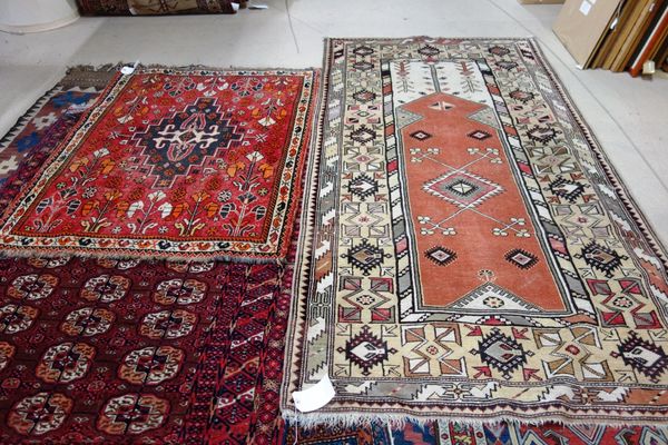 A Turkish prayer rug, 23ocm x 121cm and an Afshar rug 137cm x 104cm. (2)