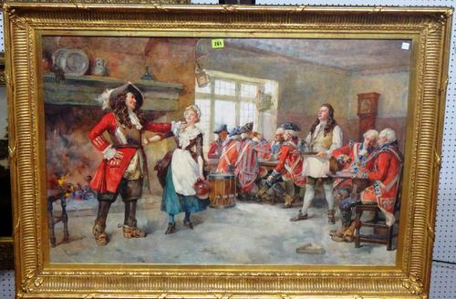 Henry Gillard Glindoni (1852-1913), Drinking party, watercolour, signed and dated 1892, 66cm x 100cm.