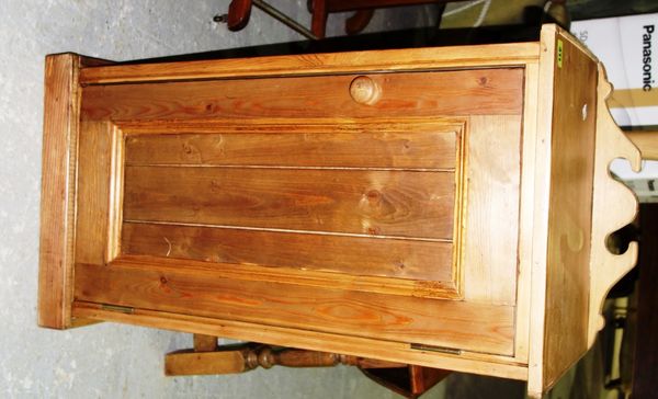 A 20th century pine side cupboard, 43.5cm wide.