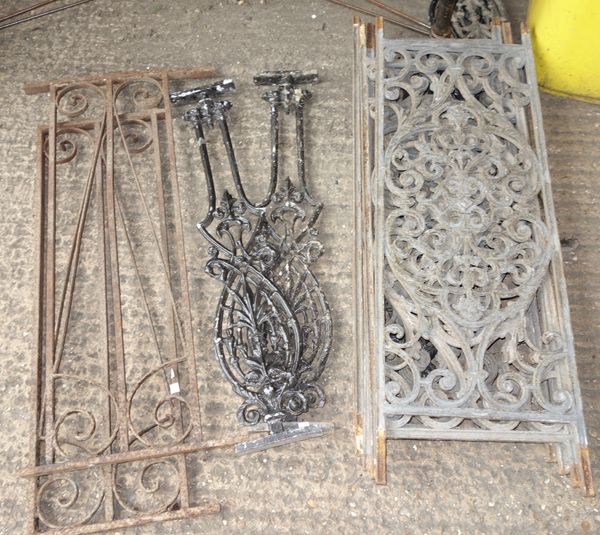 A group of decorative cast iron panels, (qty).