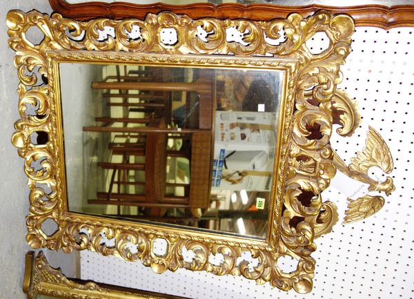 A 19th century gilt framed rectangular wall mirror, 81cm wide x 97cm high
