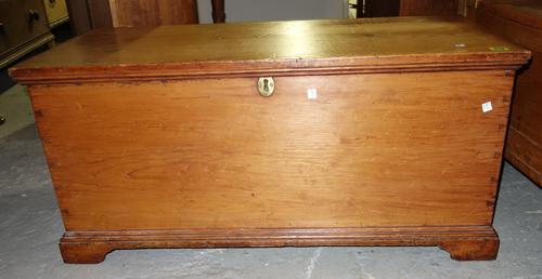 An early 19th century stripped pine truck, 97cm wide.