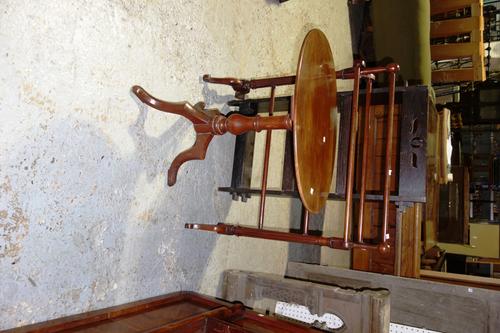 A small oak open bookcase, a Victorian mahogany towel rail and 19th century mahogany tripod table (3).