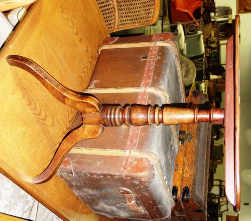 A rectangular mahogany tilt top table, 84.5 cm.