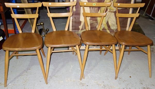 A set of four 20th century Ercol dining chairs (4).
