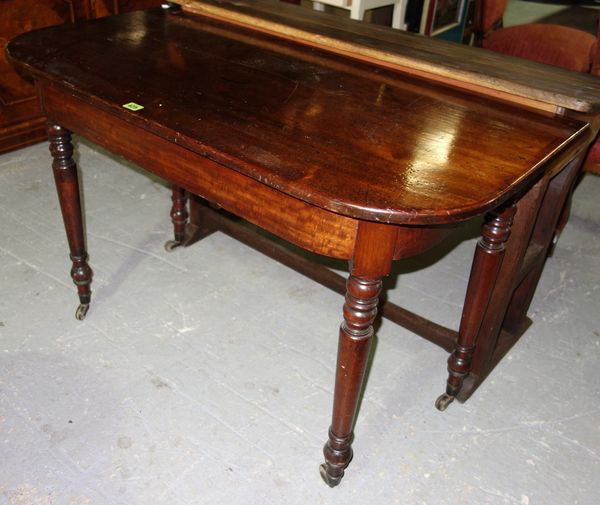A 19th century mahogany 'D' end side table, 112 cm wide.