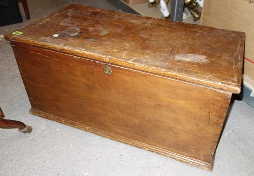 A 19th century pine lift top box.