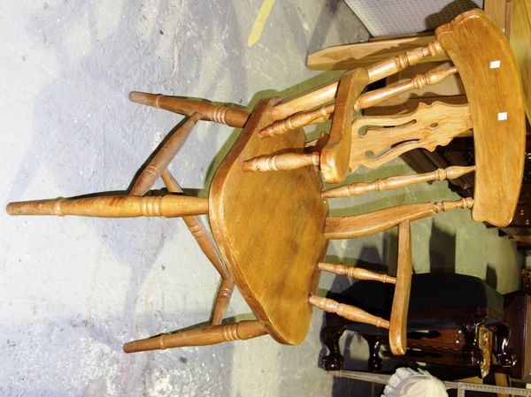 A set of eight 20th century pine dining chairs, (8).