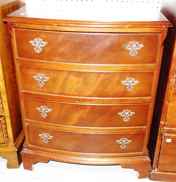A 20th century mahogany bowfront four drawer chest, 61cm wide.