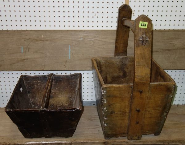 Two wooden trugs.
