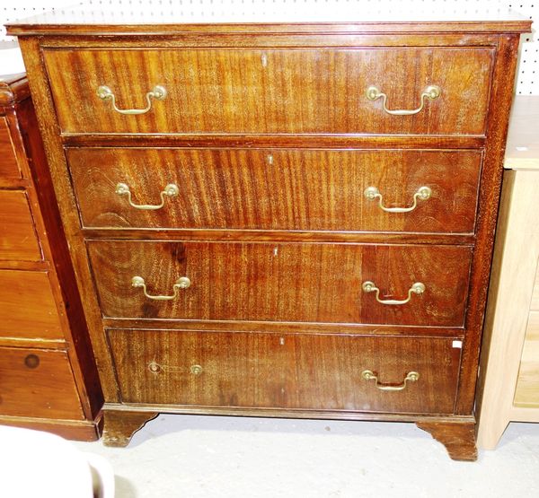 A mahogany chest of four long drawers, 91.5cm wide.