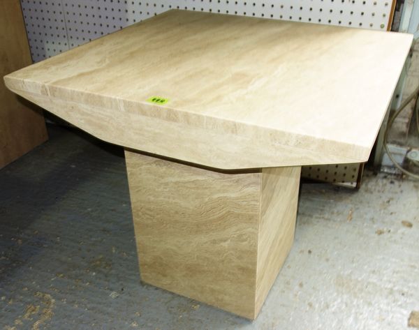 A 20th century granite small table, 60 cm wide.