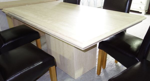 A 20th century granite rectangular dining table, 100 x 168 cm wide.