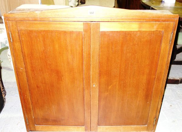 A 19th century mahogany two door hanging cupboard, 84cm wide.