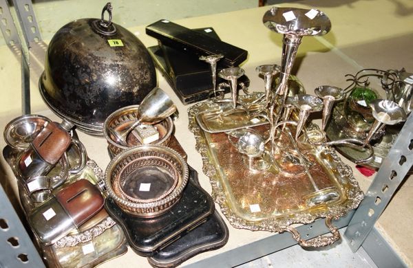 A quantity of 20th century silver plated wares, including meat domes, trays and sundry. (qty)