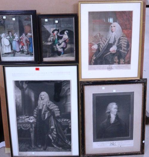 A quantity of assorted mezzotints, prints and engravings, mainly of figurative and portrait subjects including Edward Lord Thurlow, the Rt Hon Henry A